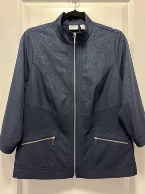 Zenergy by Chico’s Navy Zip-Front Utility Jacket